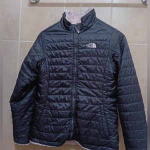The North Face Girls Black & Pink Reversible Down Osito Jacket -Black/Light Pink